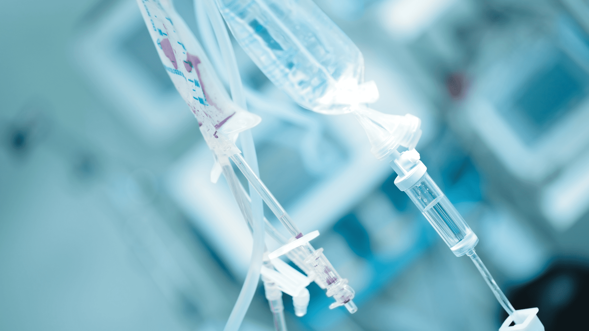 IV administration sets and IV bag used in medical infusion therapy