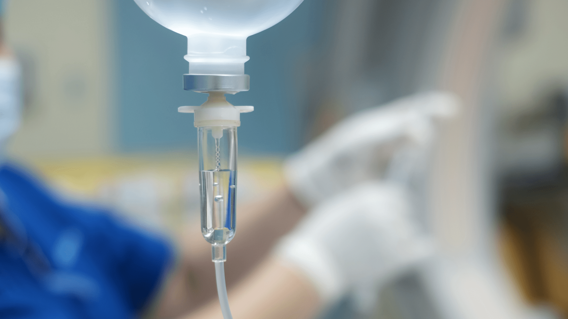 Close-up of an IV drip